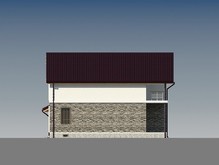 Проект двухэтажного коттеджа с кирпичным фасадом и просторной террасой