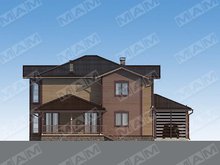 Красивый проект дома 270 m² с деревянным фасадом