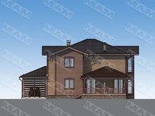 Красивый проект дома 270 m² с деревянным фасадом