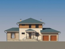 Красивый проект жилого загородного дома 220 m² с террасой