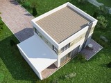 Проект компактного двухэтажного коттеджа с плоской крышей