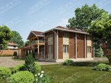 Красивый проект 2х этажного загородного жилого дома с деревянным фасадом