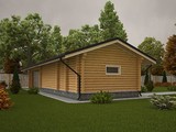 Проект большого удобного гаража с деревянным фасадом