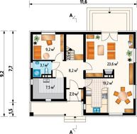 Проект уютного коттеджа в классическом стиле 9 на 12 м