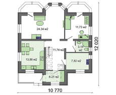 Красивый проект уютного коттеджа 11 на 11
