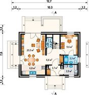 Оригинальный коттедж с просторными комнатами и кухней