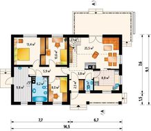 Небольшой экодом с шестью спальнями и мансардой