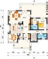 Архитектурный проект современной загородной виллы с двумя этажами и гаражом в цоколе