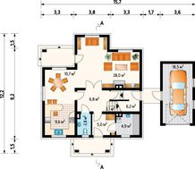Архитектурный проект коттеджа в стиле минимализм с пятью спальнями