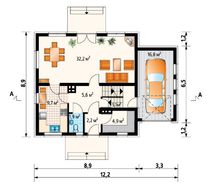 Проект небольшого загородного дома с четырьмя спальнями