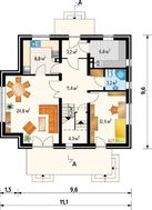 Симпатичный загородный коттедж с площадью 170 m²