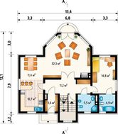 Архитектурный проект коттеджа с площадью 200 m²