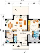 Проект красивого особняка с просторным балконом и современным дизайном