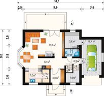 Комфортабельный загородный коттедж с эркером, лоджией и балконом