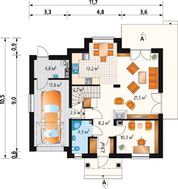 Архитектурный проект компактного коттеджа 170 m²