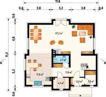 Архитектурный проект мансардного дома 170 m² в традиционном стиле