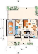 Интересный проект дома с гаражом с тремя спальнями в мансарде