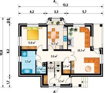 Привлекательный дом с гаражом в цокольном этаже