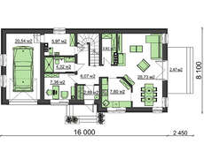 Оригинальный проект дома с просторной террасой над гаражом