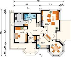 Небольшой коттедж с интересным дизайнерским решением