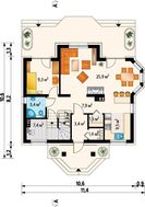 Традиционный проект дома с мансардой площадью до 150 m²