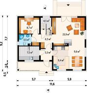 Уютный дом с мансардой 12м на 9м