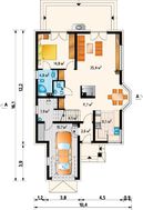 Оригинальный проект дома с гаражом для 1 авто