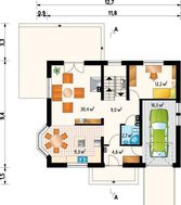 Уютный дом с мансардой для небольшой семьи