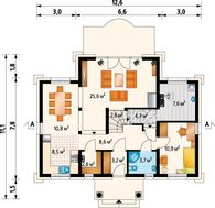 Красивый светлый дом с мансардой