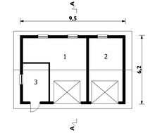 Архитектурный проект отдельного гаража для 2х машин с кладовкой