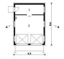 Двухместный гараж с техническим помещением