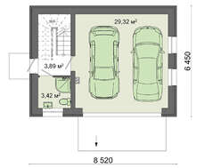 Проект небольшого гаража с санузлом и мансардой