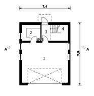 Архитектурный проект гаража с балконом