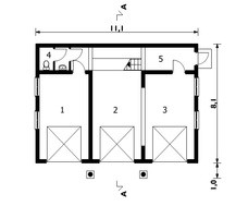 Архитектурный проект гаража на 3 авто