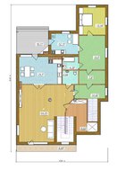 Интересный проект двухэтажного особняка для наклонного участка