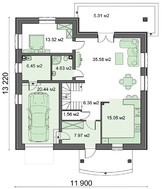 Проект красивого загородного дома с мансардой в классическом стиле