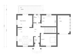 Проект большого коттеджа с шестью спальнями и гаражом