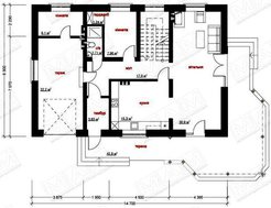 Проект большого 1,5-этажного коттеджа их кирпича