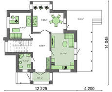 Проект двухэтажного загородного коттеджа