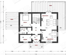 Проект загородного 1,5-этажного дома с просторной террасой