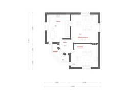 Двухэтажный дом с красивой крышей и угловым входом