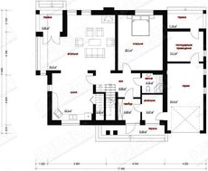 Классический двухэтажный коттедж с эркером