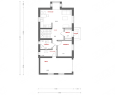 Небольшой загородный коттедж в классическом стиле с мансардой и гаражом