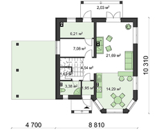 Проект дачного дома с уютным эркером