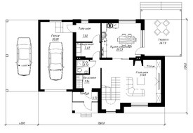 Проект двухэтажного коттеджа с бильярдной в мансарде