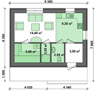 Проект современной бани с кухонной зоной