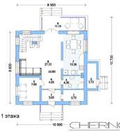 Архитектурный проект загородного коттеджа 130 m²