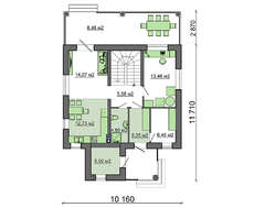 Проект аккуратного стильного светлого 2-х этажного дома