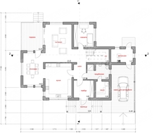 Красивый проект коттеджа с террасой, навесом для авто