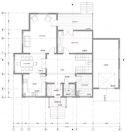 Красивый проект мансардного коттеджа с деревянной отделкой фасада